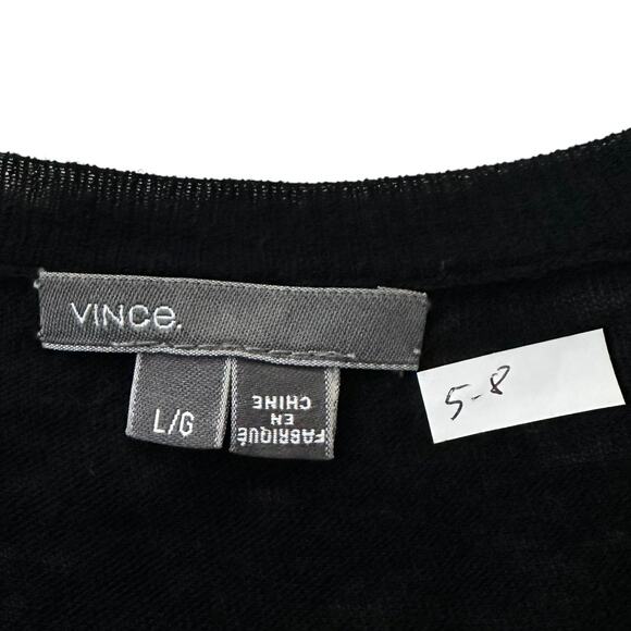 Vince Black Wool Blend V-neck Long Sleeves Shirt Women's Size Large | 5-8 - Picture 4 of 6